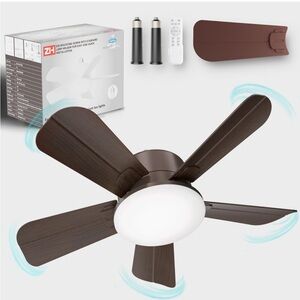 Socket Fan Ceiling Fans with Lights Remote, 17in Small Ceiling Fan with 6-Speeds